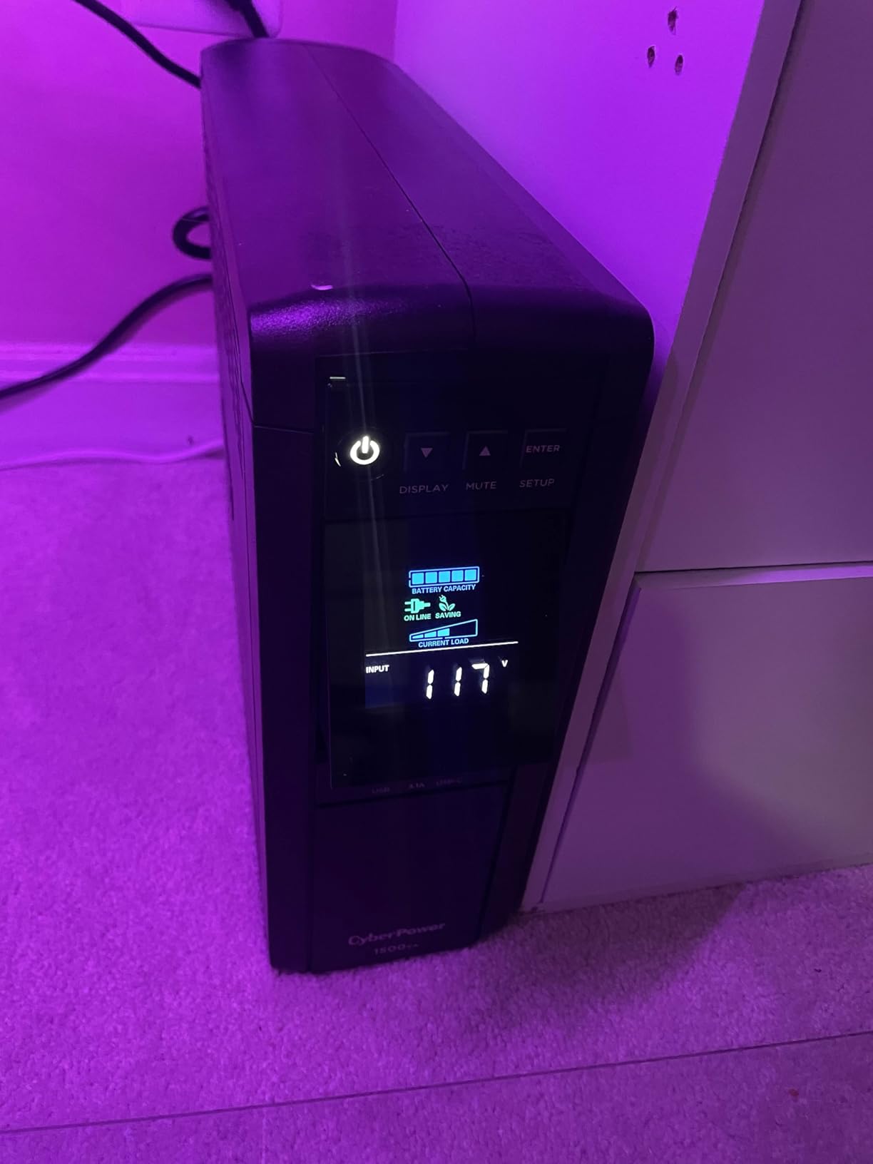 CyberPower CP1500PFCLCD PFC Sinewave UPS Battery Backup and Surge Protector, 1500VA/1000W, 12 Outlets, AVR customer photo 1