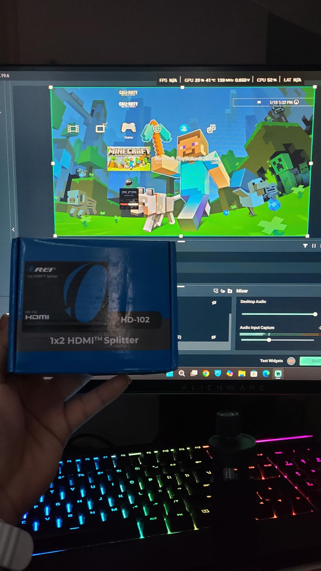 OREI HDMI Splitter 1 in 2 Out - For TV Mirror Only - Not for Multi Monitors, No HDCP bypass, USB Powered, No Adapter Included,1080P@60Hz & 4K@30Hz Resolutions - HDMI Splitter (HD-102) customer photo 2