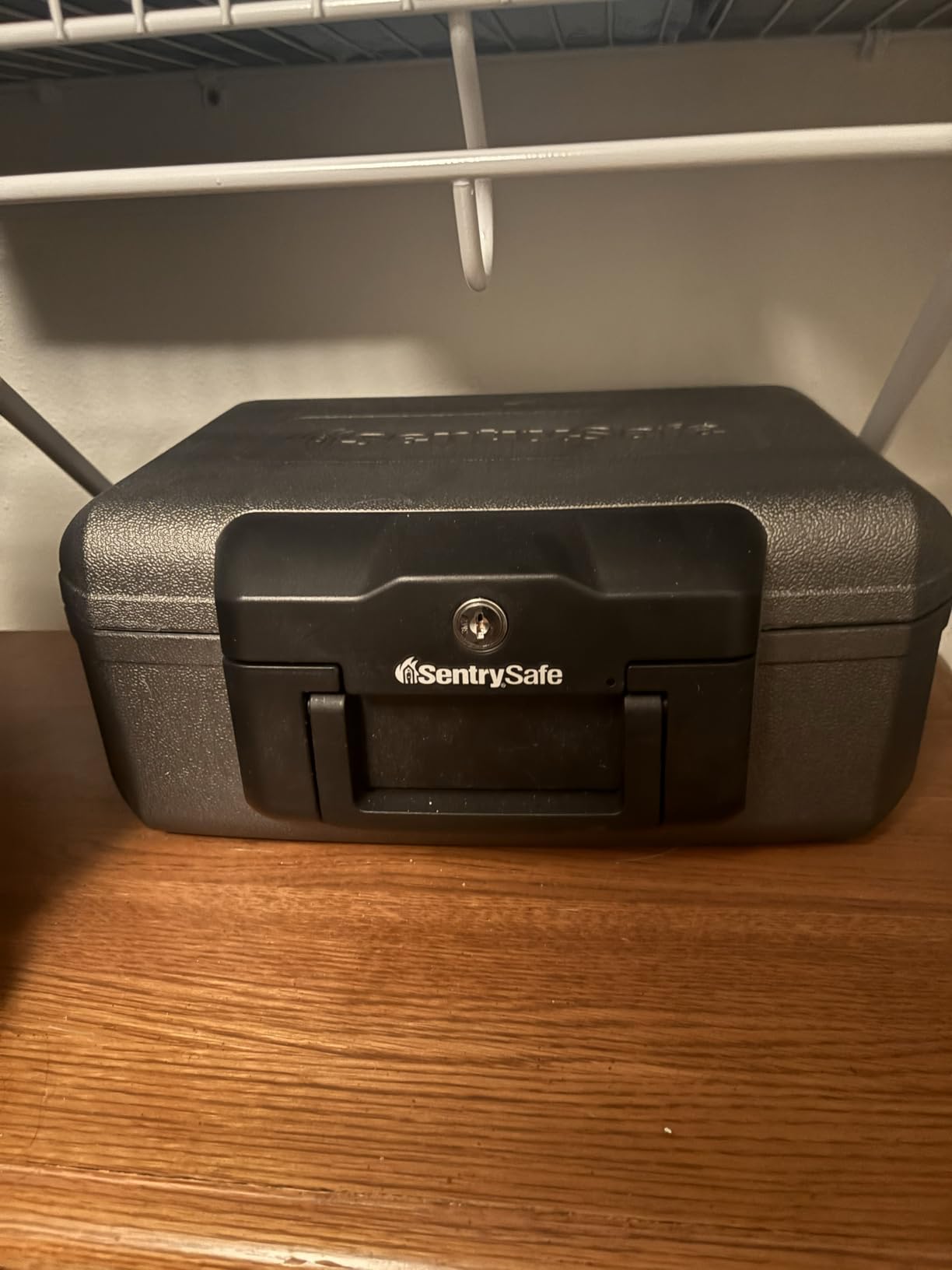 SentrySafe Fireproof Safe with Key Lock, Chest Lock Box for Home or Travel Secures Money, Documents, 0.18 Cubic Feet, 6.1 x 14.3 x 11.2 Inches, 1210 customer photo 1