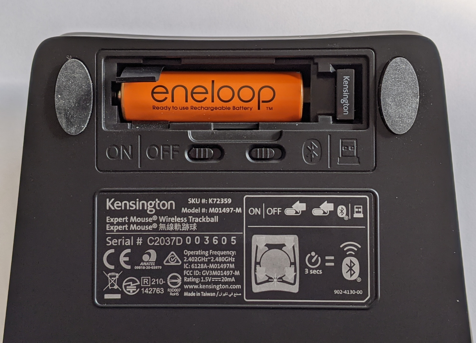 Kensington Expert Wireless Trackball Mouse (K72359WW) Black, 3.5