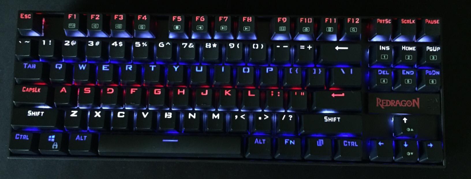 Redragon K552P Mechanical Gaming Keyboard TKL with 18 Backlight Modes, Hot-Swappable Red Switches, 87-Key Compact Ergonomic Design, N-Key Rollover & Software Programmable Macro - RGB, Black customer photo 2