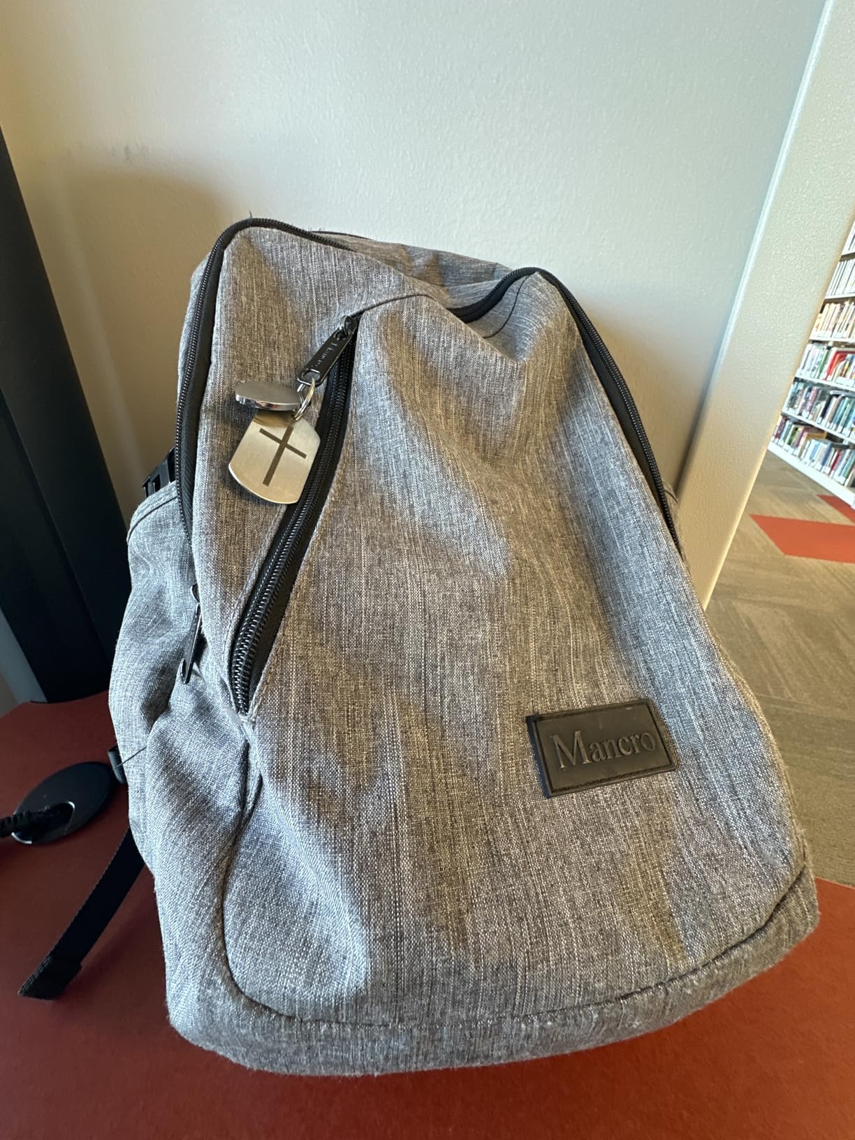 Mancro Laptop Backpack for Travel, Anti-theft Laptop Backpack for Men Business Backpack Work Daypack with Lock, Water Resistant Travel Computer Bag Daypack, Grey customer photo 2