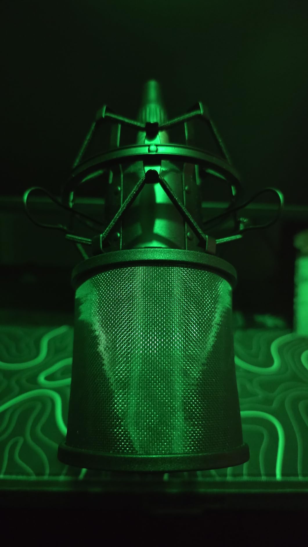 Microphone Shock Mount with Pop Filter, Mic Anti-Vibration Suspension Shock Mount Holder Clip for Diameter 46mm-51mm Microphone customer photo 1