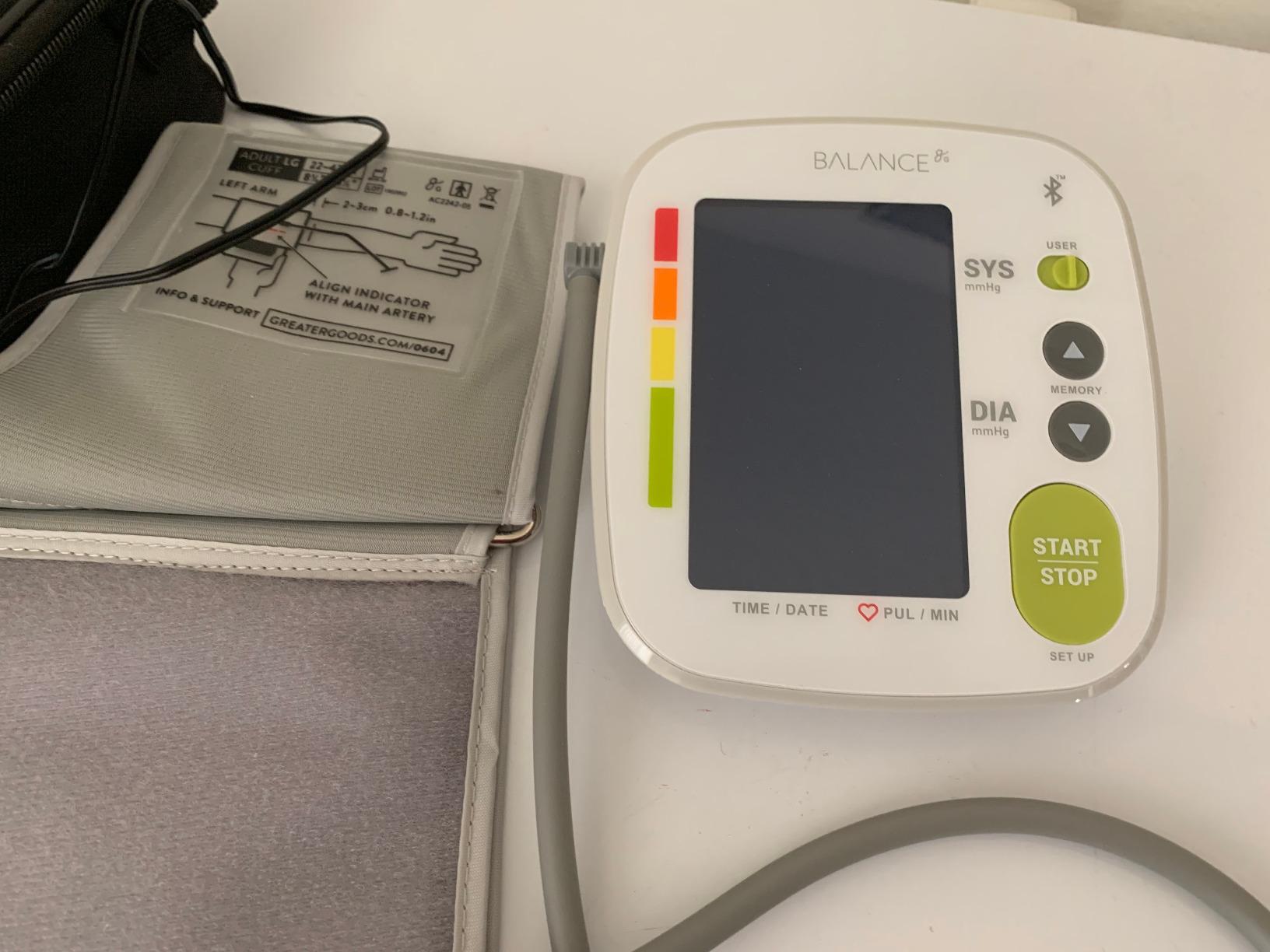 Greater Goods Bluetooth Smart Blood Pressure Monitor for Home Use - Automatic Digital Upper Arm BP Machine with 8.7