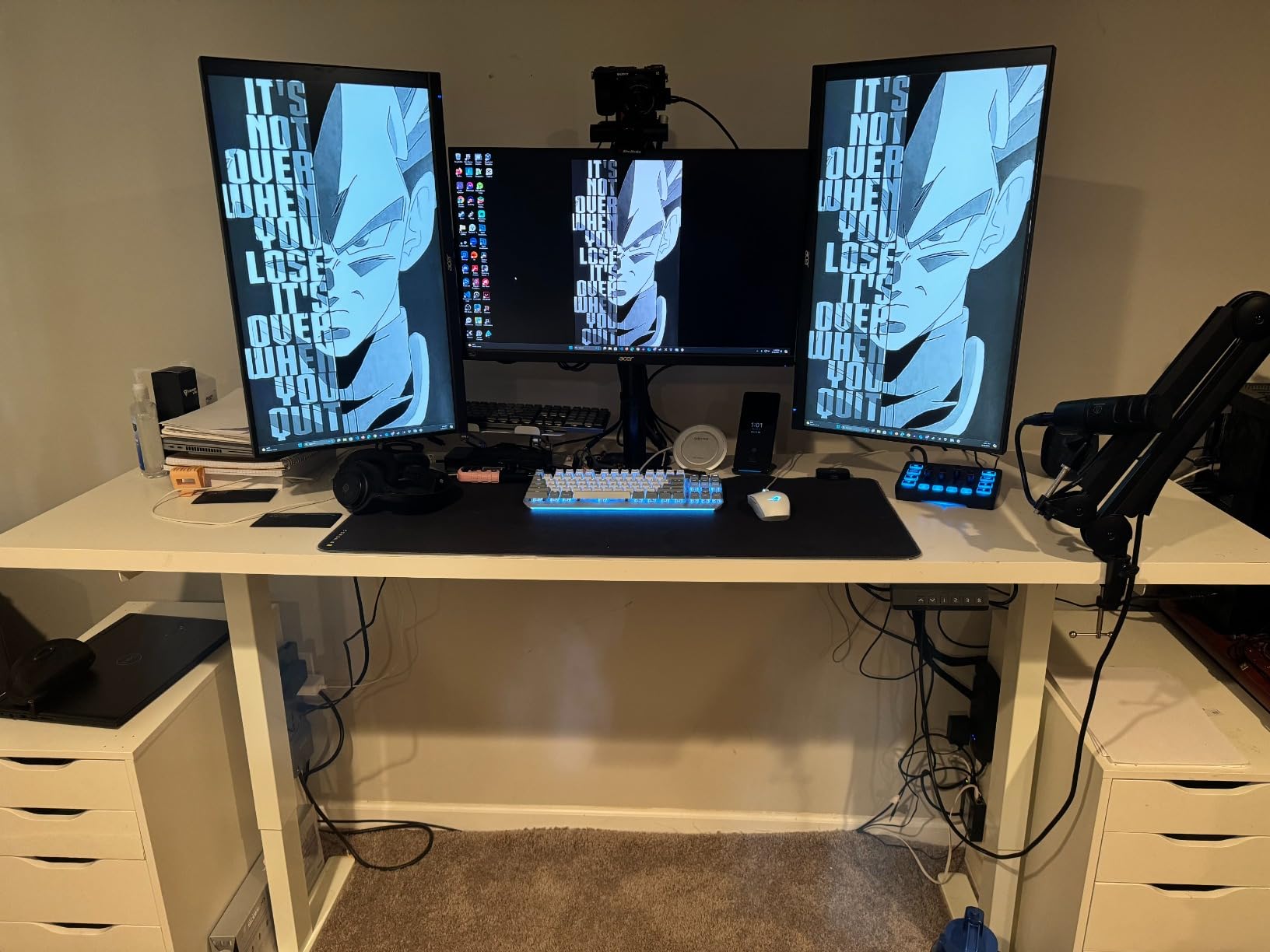 VIVO Electric Dual Motor Stand Up Desk Frame for 40 to 85 inch Table Tops, Frame Only, 3 Stage Height Adjustable DIY Workstation with Memory Controller, Black, DESK-V103E customer photo 2