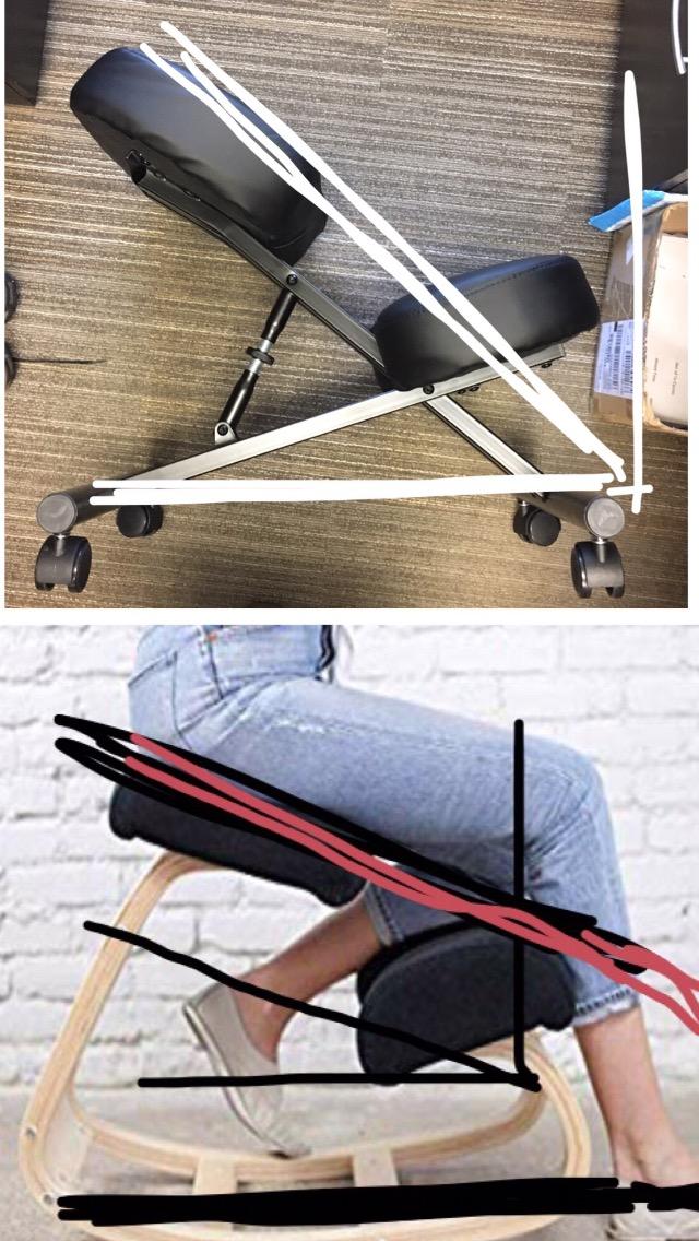 Ergonomic Kneeling Chair, Adjustable Stool for Home and Office - Improve Your Posture with an Angled Seat - Thick Comfortable Moulded Foam Cushions - Brake Casters customer photo 2