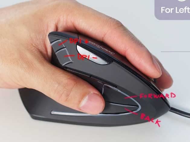 Perixx PERIMICE-713L, Wireless Ergonomic Left Handed Vertical Mouse, 6 Buttons Design, 3 Level DPI, Black, Medium customer photo 2