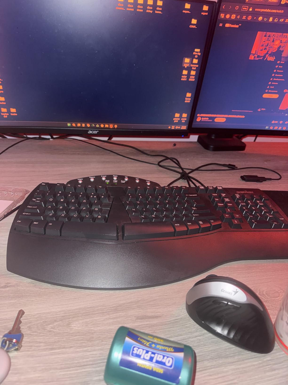 Perixx PERIBOARD-512B Wired Ergonomic Keyboard - Split Keyboard, Wrist Rest, Natural Typing - Wired USB Connectivity - US English - Black customer photo 1