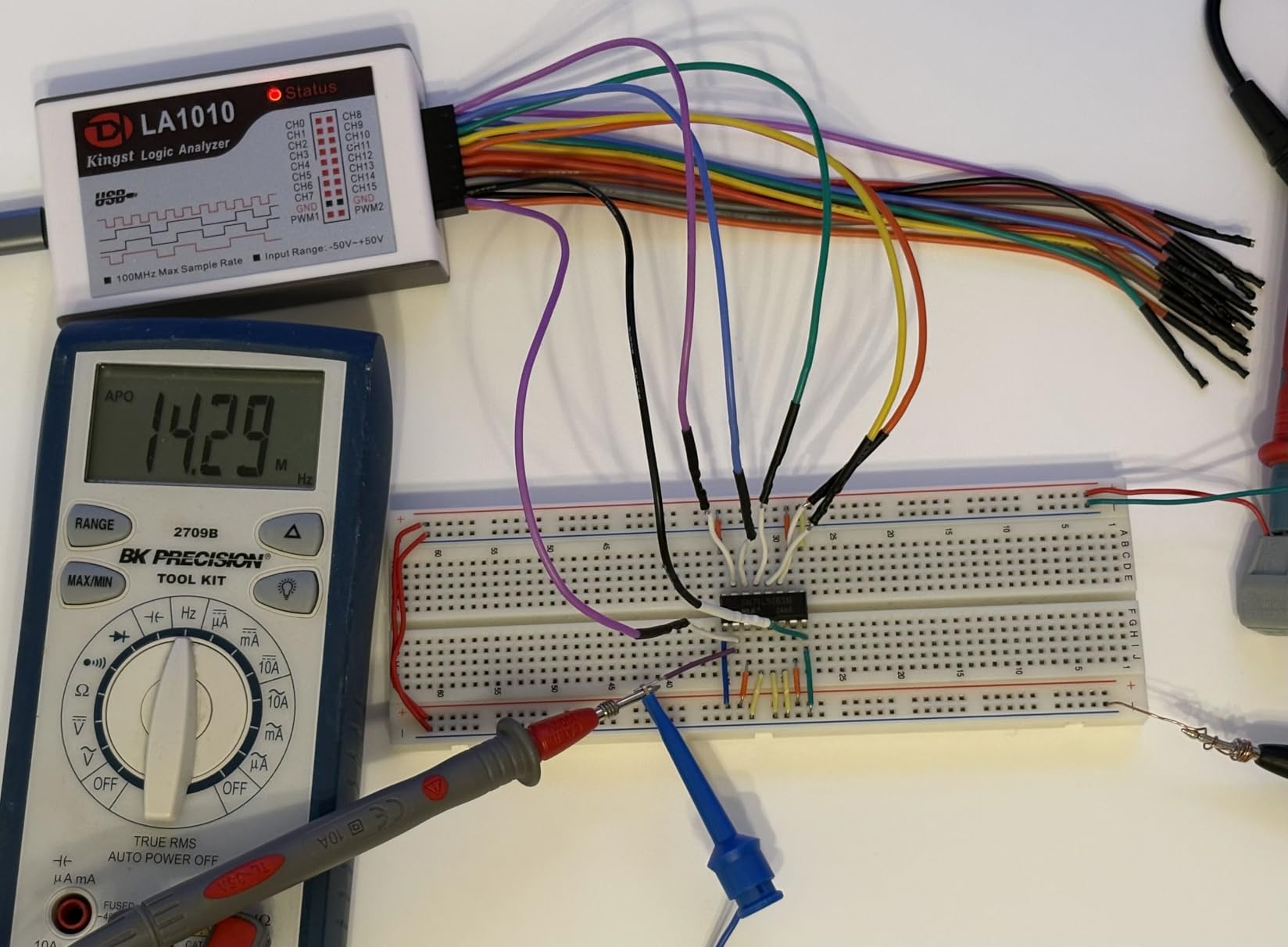 LA1010 USB Logic Analyzer 16 Input Channels 100MHz with The English PC Software Handheld Instrument, Support Windows (32bit/64bit), Mac OS, Linux customer photo 1