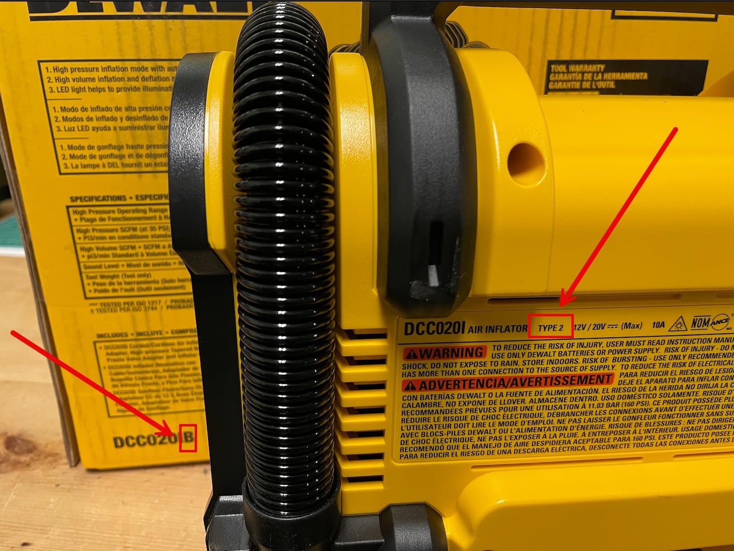 DEWALT Tire Inflator Portable Air Compressor 20V MAX, Car Air Pump with Automatic Shut Off, LED Light, Tool Only (DCC020IB) customer photo 2