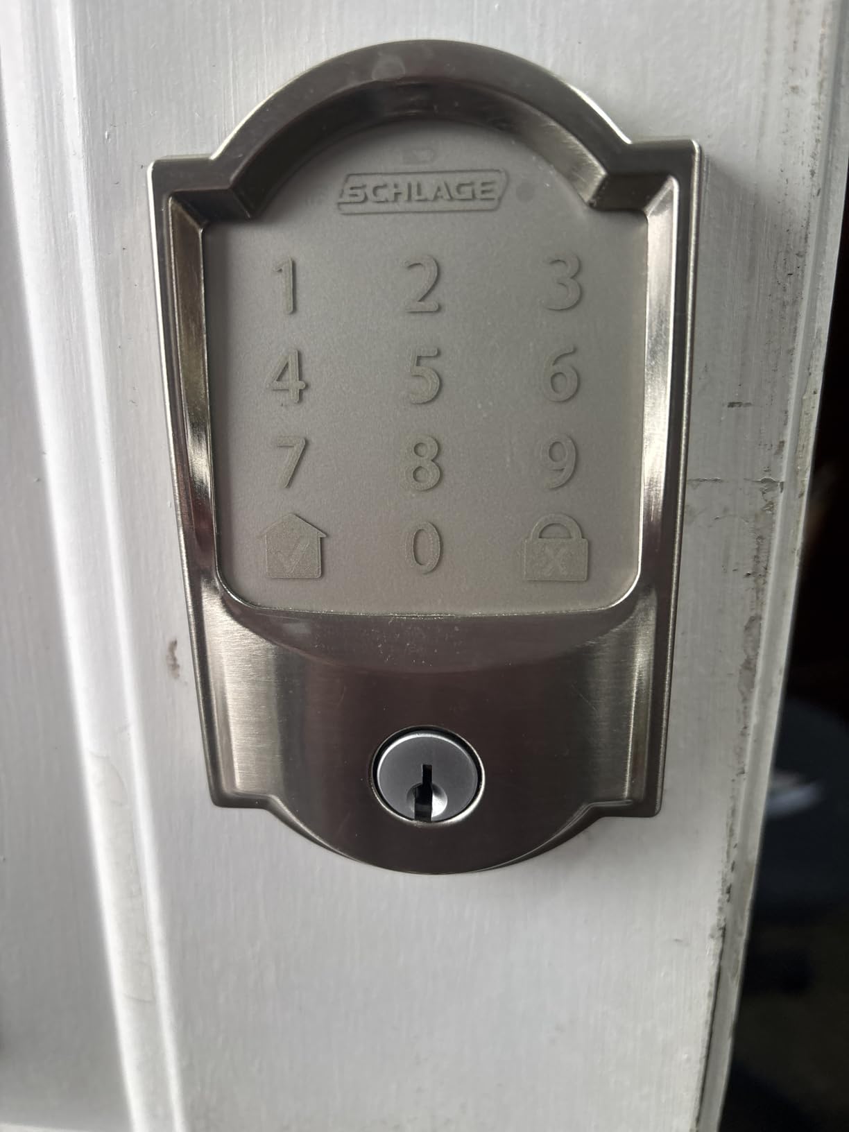 Schlage Encode Smart Wi-Fi Deadbolt Lock with Touchscreen Keypad, Keyless Front Door Entry, App Control, Alexa, Google Home and Airbnb Compatible, Satin Nickel customer photo 1