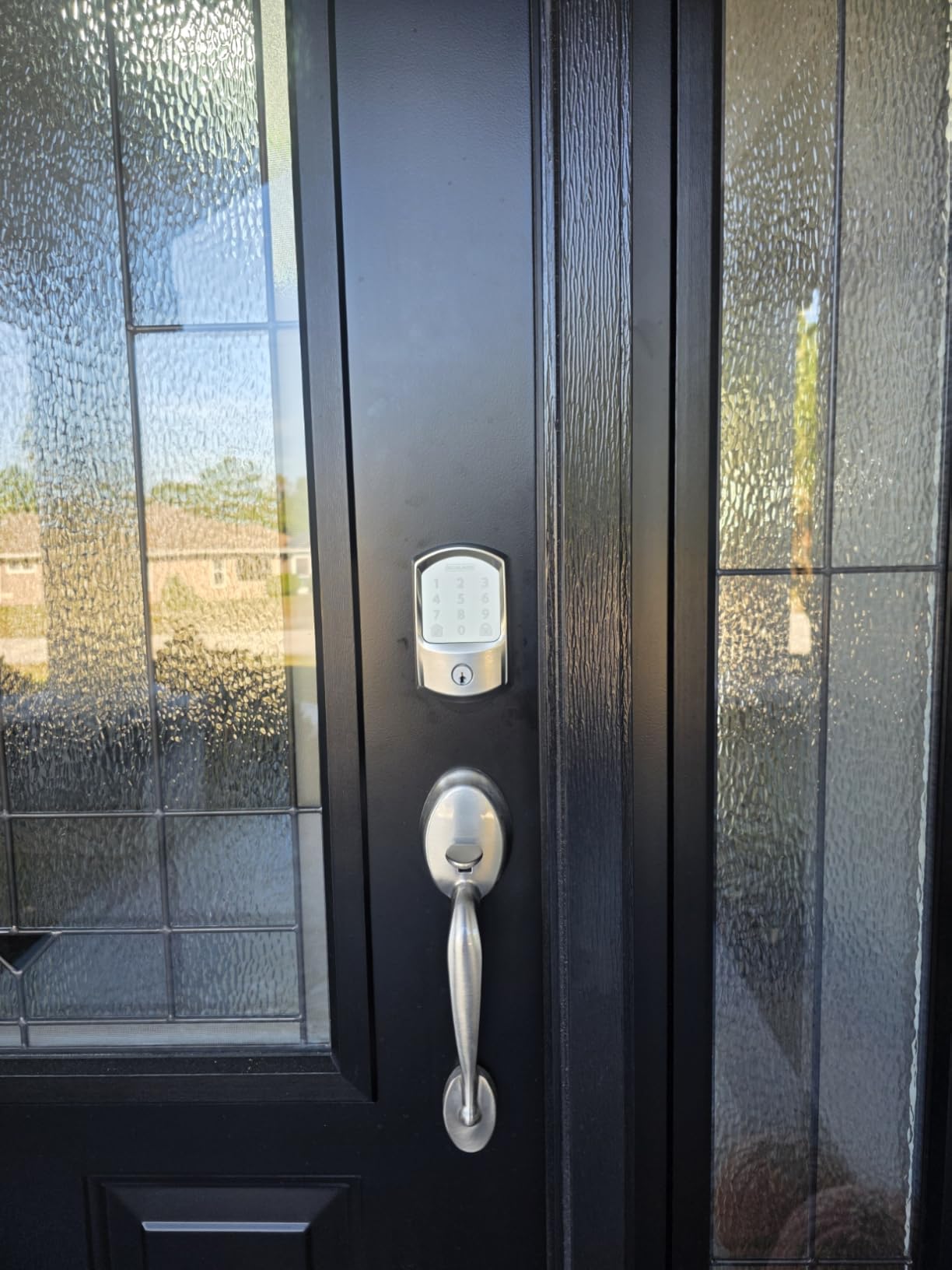 Schlage Encode Smart Wi-Fi Deadbolt Lock with Touchscreen Keypad, Keyless Front Door Entry, App Control, Alexa, Google Home and Airbnb Compatible, Matte Black, BE489WB CEN 622 customer photo 2