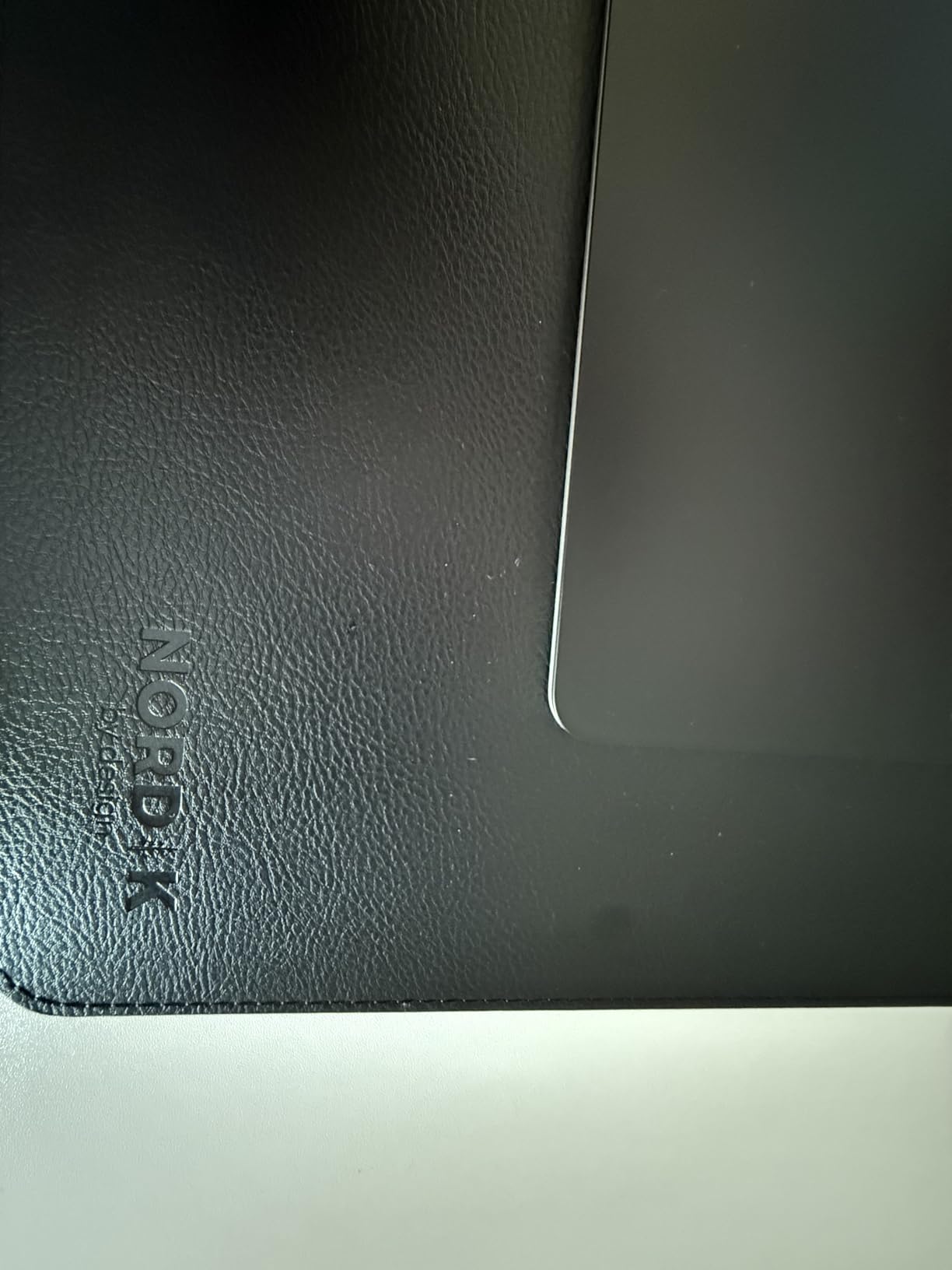 Nordik Leather Desk Mat - Whiskey Brown - Cable Organizer - Premium Mouse Mat & Desk Pad Protector - 35 X 17 Inch - Felt Vegan Leather - Large Office Mouse Pad & Blotter customer photo 2