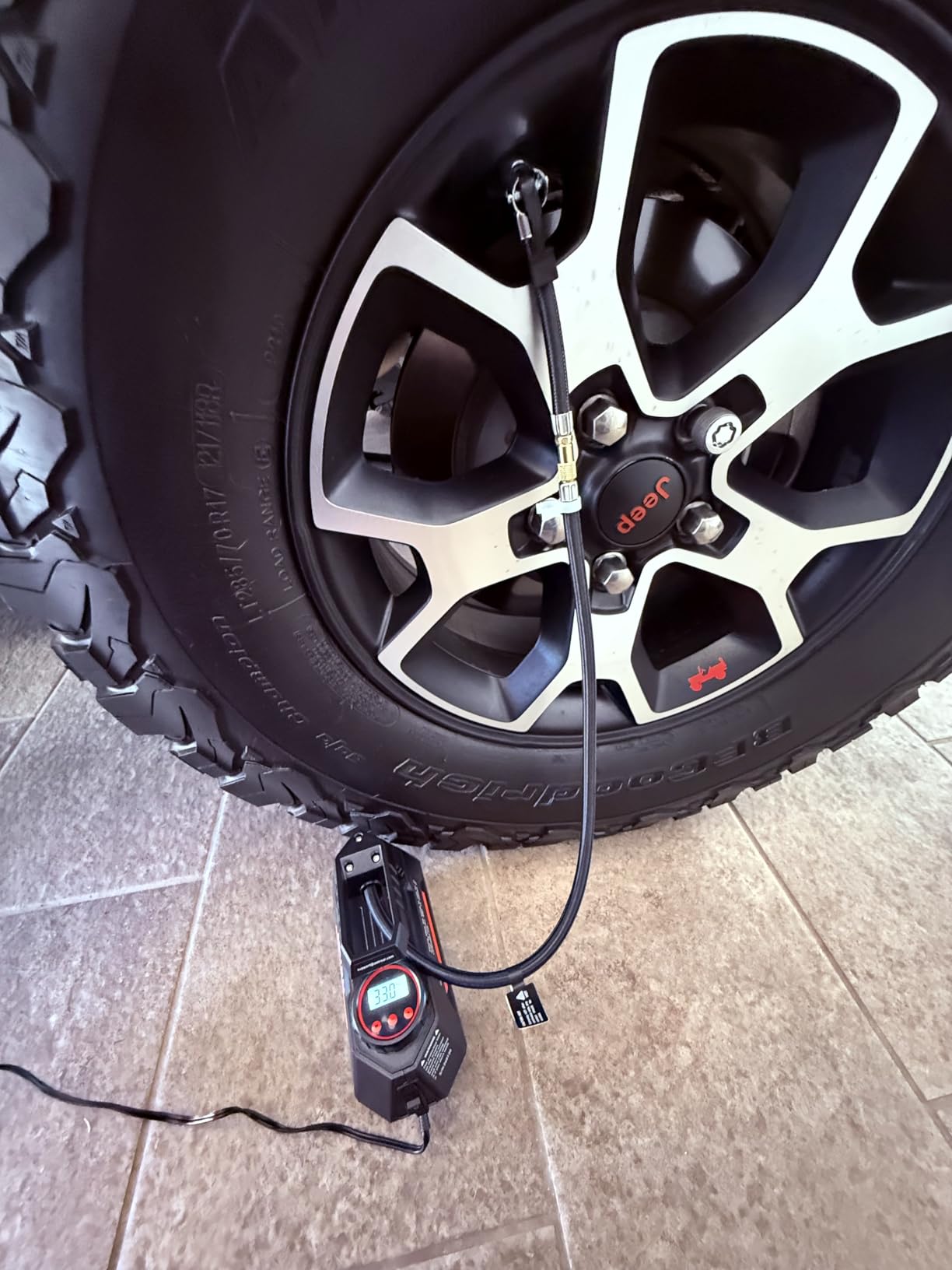 AstroAI Tire Inflator Portable Air Compressor Air Pump for Car Tires-Car Accessories, 9.8Ft Cord-12V DC-Powered Auto Pump with Digital Pressure Gauge, Emergency LED Light for Bicycle, Balloons, Yellow customer photo 1