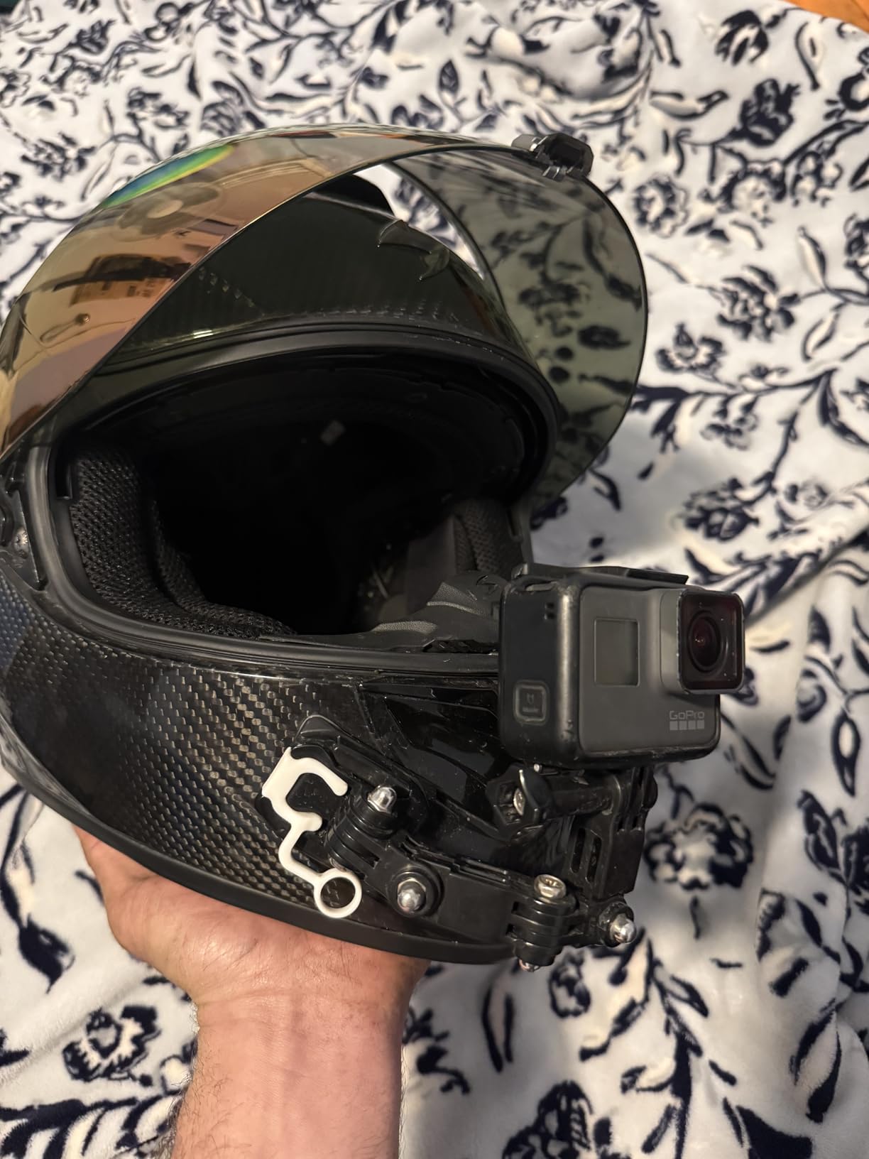 34in1 Motorcycle Helmet Chin+Top+Side Mount Kit for GoPro Hero 13 12 11 10 9 8 7 Black Silver White 6 Osmo and Other Action Camera with Adhesive Sticky Mount and Buckle, Extra Camera Tether customer photo 2