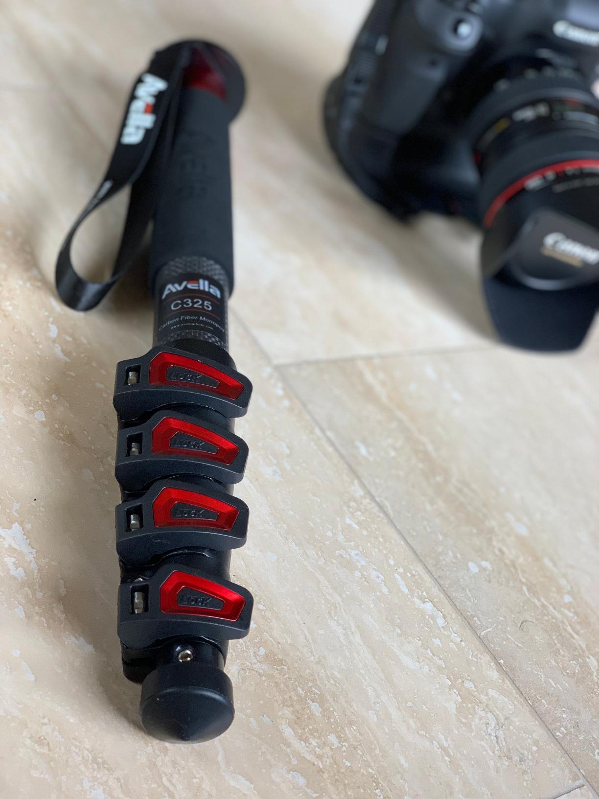 Avella C325 58 Inch Carbon Fiber Camera Monopod Professional Telescopic Monopods for Canon Nikon Sony Olympus Panasonic DSLR Camera Black customer photo 2