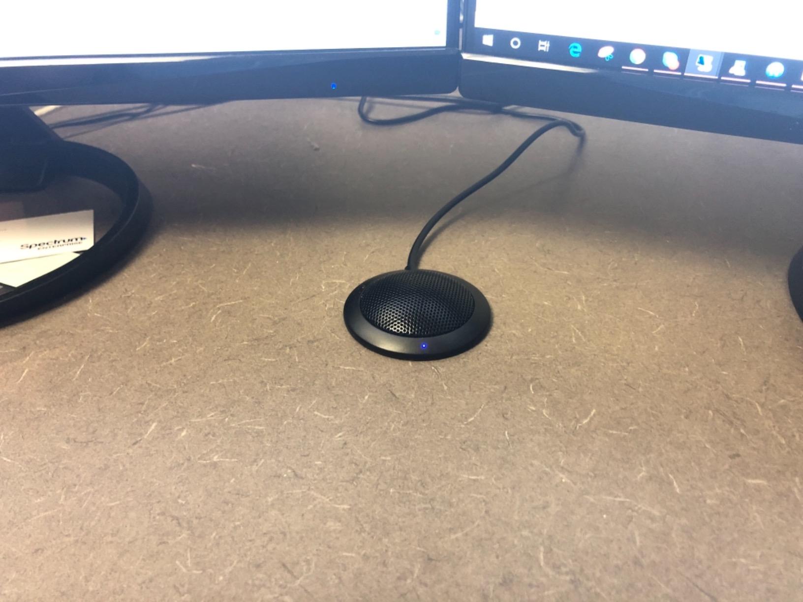 Conference USB Microphone, Computer Desktop Mic with LED Indicator, Plug & Play Omnidirectional Condenser PC Laptop Mics for Online Meeting, Class, Skype, Recording, Zoom, (No Speakers Included) customer photo 1