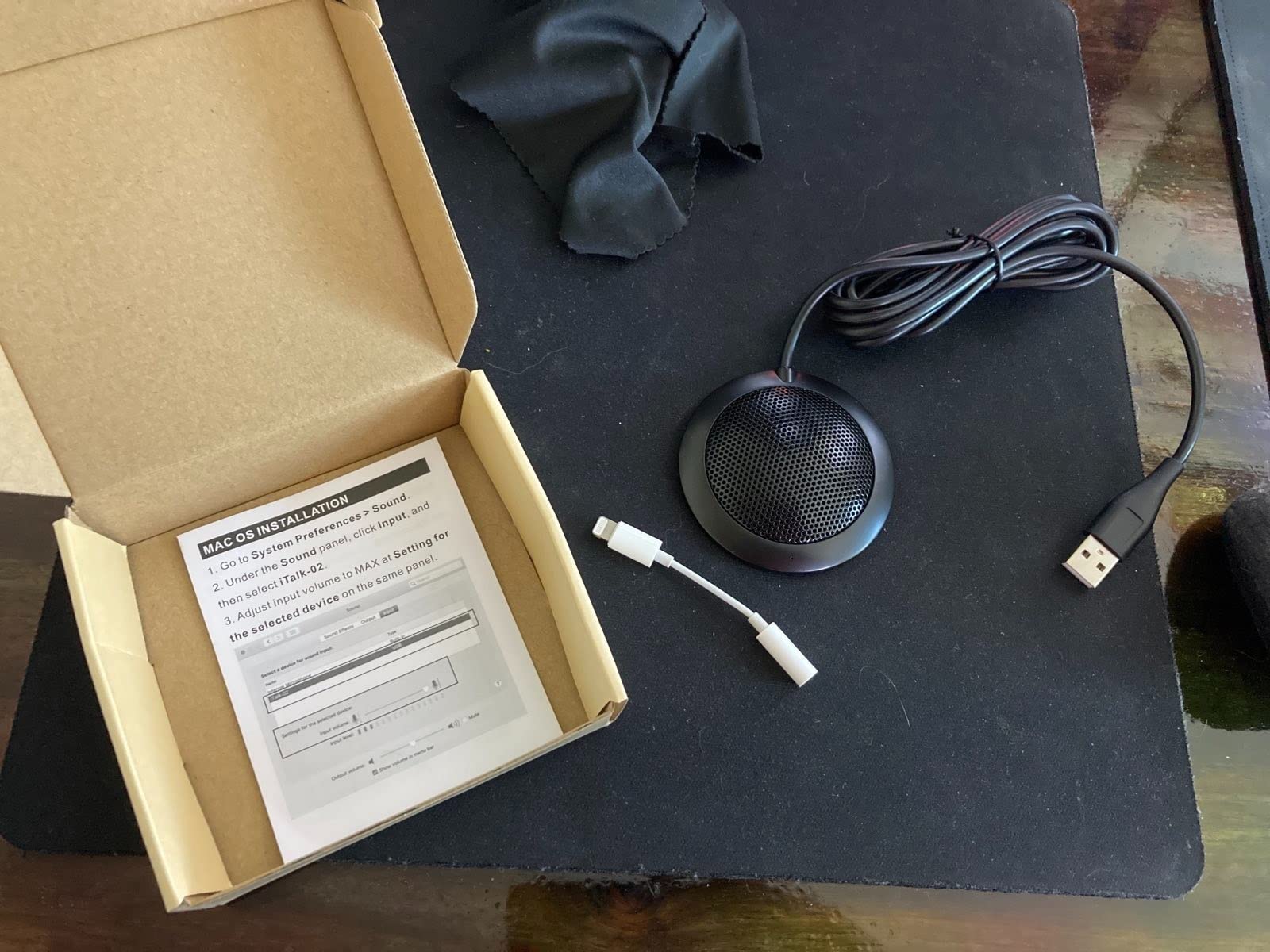 Conference USB Microphone, Computer Desktop Mic with LED Indicator, Plug & Play Omnidirectional Condenser PC Laptop Mics for Online Meeting, Class, Skype, Recording, Zoom, (No Speakers Included) customer photo 2