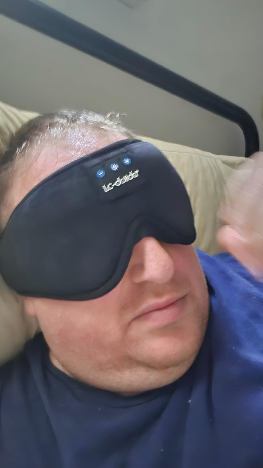 LC-dolida Sleep Headphones, 3D Sleep Mask Bluetooth Wireless Music Eye Mask, Sleeping Headphones for Side Sleepers Sleep Mask with Bluetooth Headphones Ultra-Thin Stereo Speakers Perfect for Sleeping customer photo 1