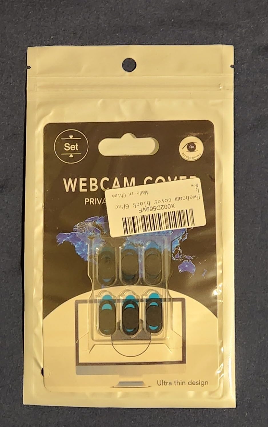 [6 Pack] Webcam Cover Slide 0.027in Ultra Thin Web Camera Cover fits Laptop, Desktop, PC, Macboook Pro, iMac, Mac Mini, Computer, Smartphone,Protect Your Privacy and Security,Strong Adhensive-Black customer photo 1