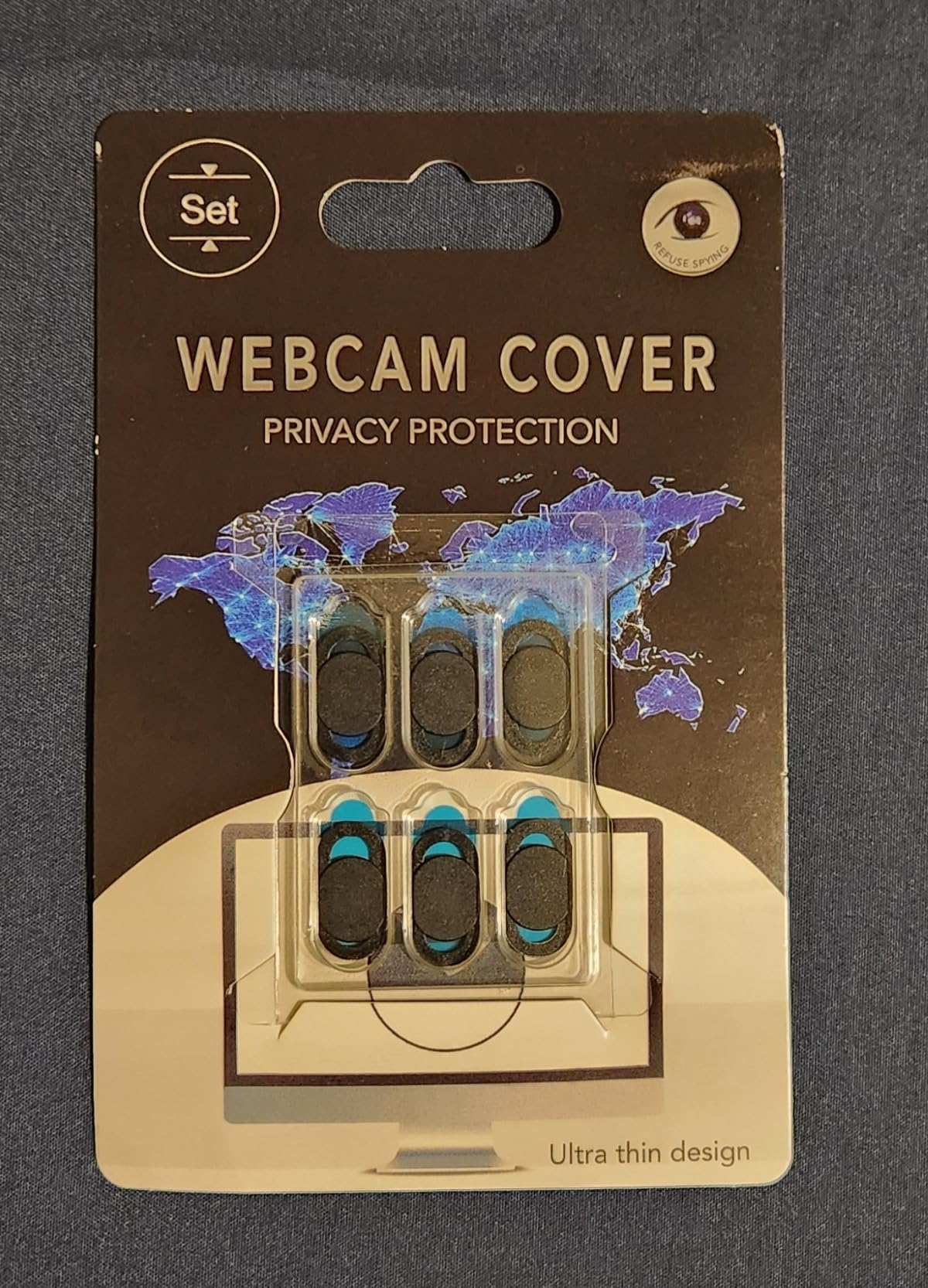 [6 Pack] Webcam Cover Slide 0.027in Ultra Thin Web Camera Cover fits Laptop, Desktop, PC, Macboook Pro, iMac, Mac Mini, Computer, Smartphone,Protect Your Privacy and Security,Strong Adhensive-Black customer photo 2