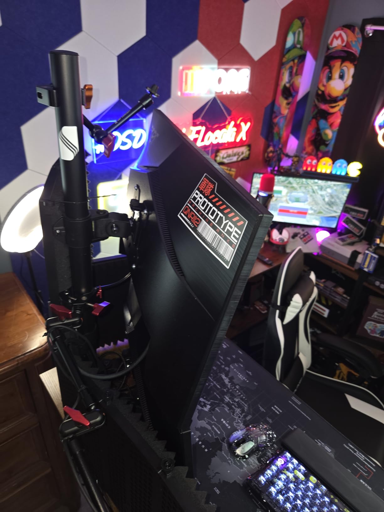 HUANUO Vertical Dual Monitor Mount, Stacked Monitor Stand for 2 Monitors with Height Adjustment Computer Monitor Arm Supports Two 17 to 32 Inch with C Clamp Each Desk Mount Hold up to 17.6lbs customer photo 2