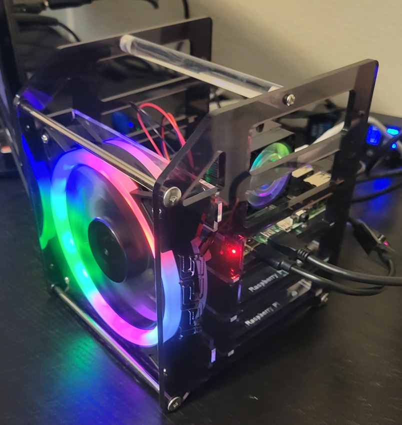 GeeekPi Cluster Case for Raspberry Pi, Pi Rack Case Stackable Case with Cooling Fan 120mm RGB LED 5V Fan for Raspberry Pi 4B/3B+/3B/2B/B+ and Jetson Nano customer photo 2