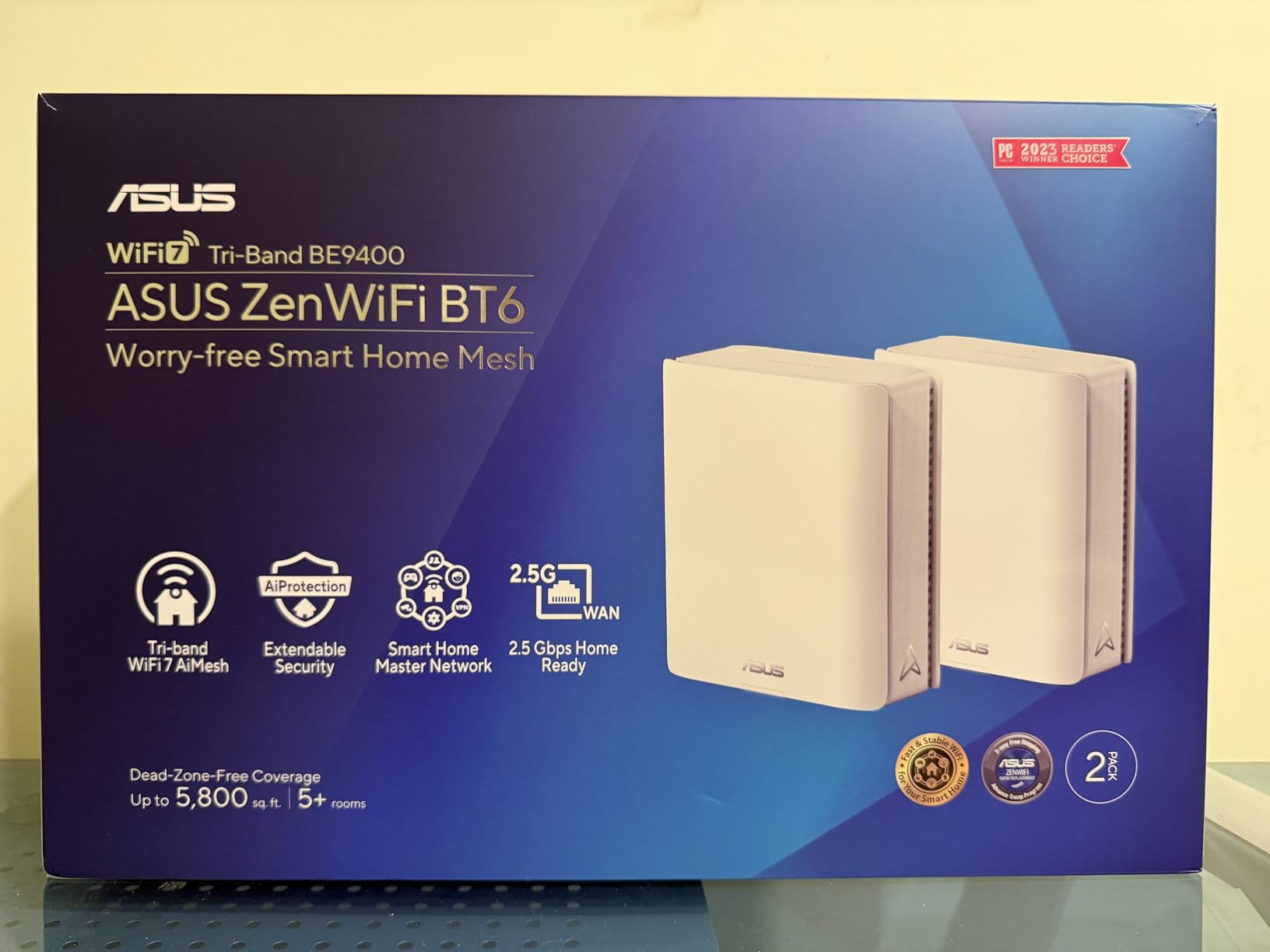 ASUS ZenWiFi AX6600 Tri-Band Mesh WiFi 6 System (XT8 2PK) - Whole Home Coverage up to 5500 sq.ft and 6+ Rooms, AiMesh, Included Lifetime Internet Security, Easy Setup, 3 SSID, Parental Control, White customer photo 2