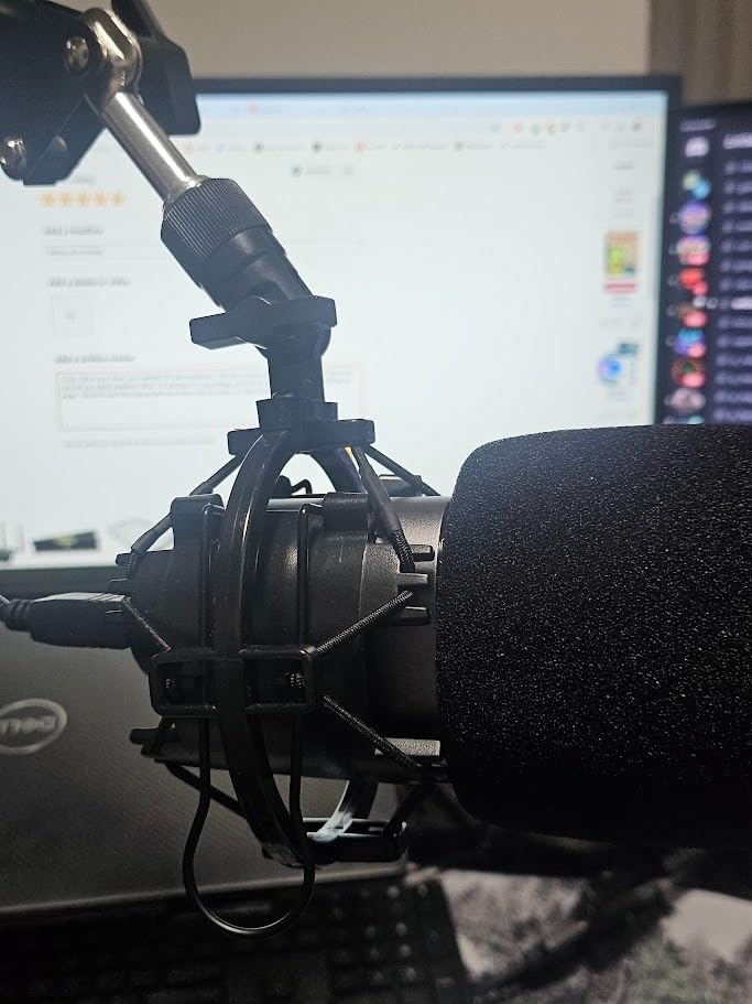 YOUSHARES AT2020 Shock Mount, Microphone Shock Mount Reduces Vibration Noise for Audio Technica AT2020 AT2035 ATR2500 Condenser Mic customer photo 1