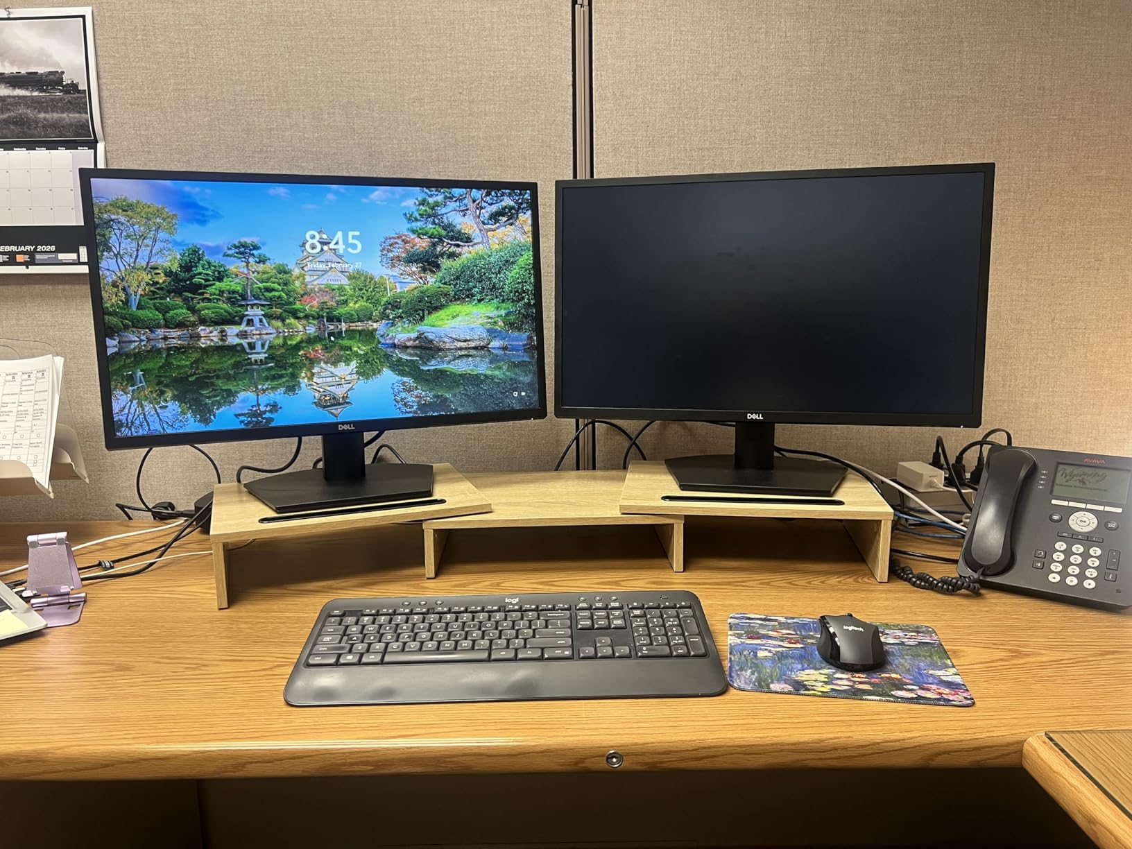 AMERIERGO Dual Monitor Stand Riser for 2 Monitors, Monitor Stand for Desk, Adjustable Computer Monitor Stand with 2 Slot, Multifunctional Desktop Organizer Stand for Laptop, PC, Computer, Printer customer photo 1