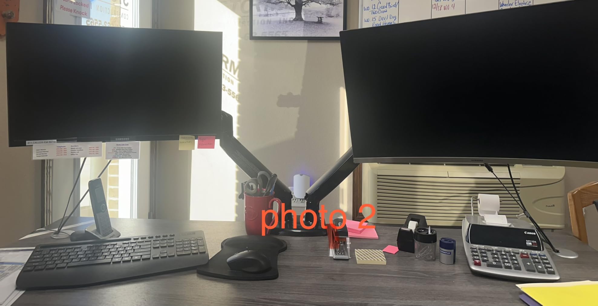 HUANUO 17-32 Inch Dual Monitor Stand, Vertical Dual Monitor Mount, Monitor Stand 2 Monitors, Ergonomic Adjustable Tilt Swivel Rotate, Weight Max 19.8 lbs customer photo 2