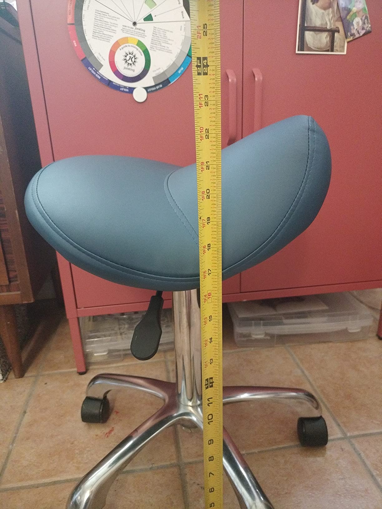 Saloniture Professional Ergonomic Saddle Stool, Black - Adjustable Hydraulic Seat, Rolling Spa Salon, Massage, and Medical Office Chair with Swivel Wheels customer photo 2