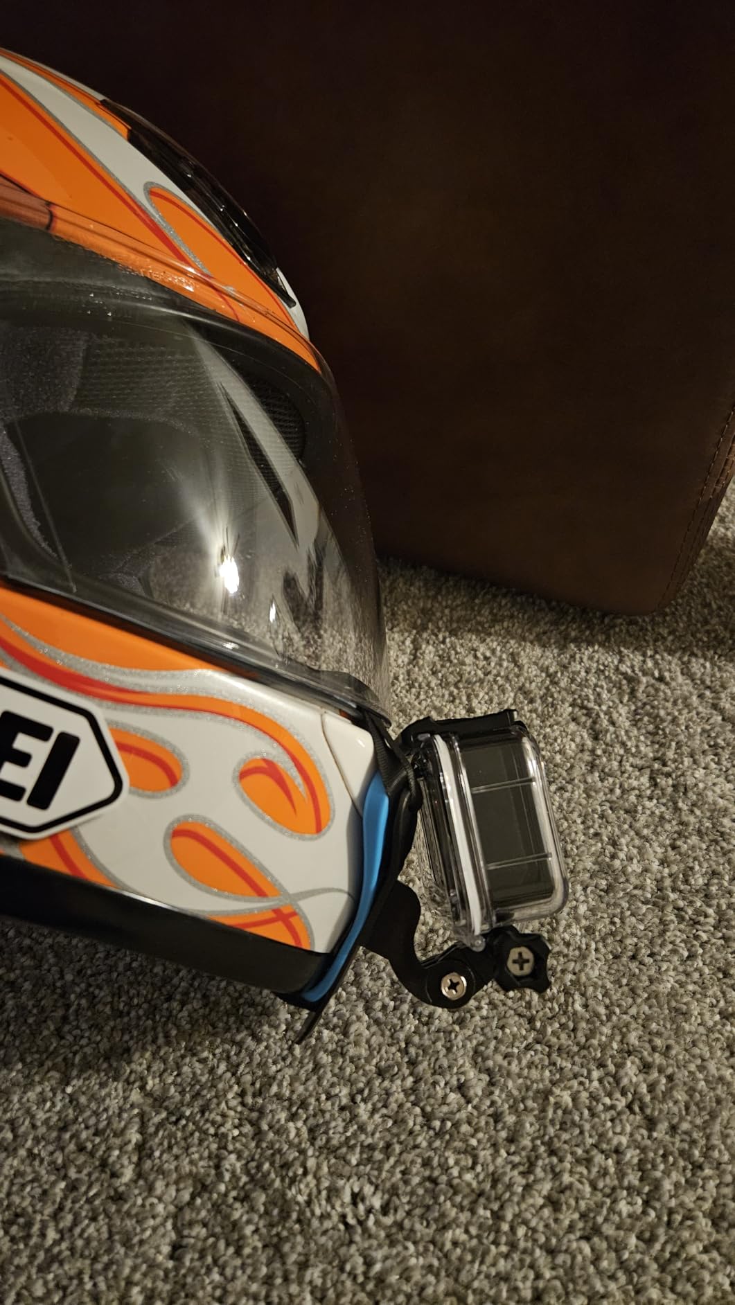 SUREWO Motorcycle Helmet Chin Strap Mount for GoPro Hero 13/12/11/10/9/8/7/(2018)/6/5 Black,DJI Osmo Action 5 pro/4/3/2,Insta360 ONE R,AKASO/Campark/YI and More customer photo 1