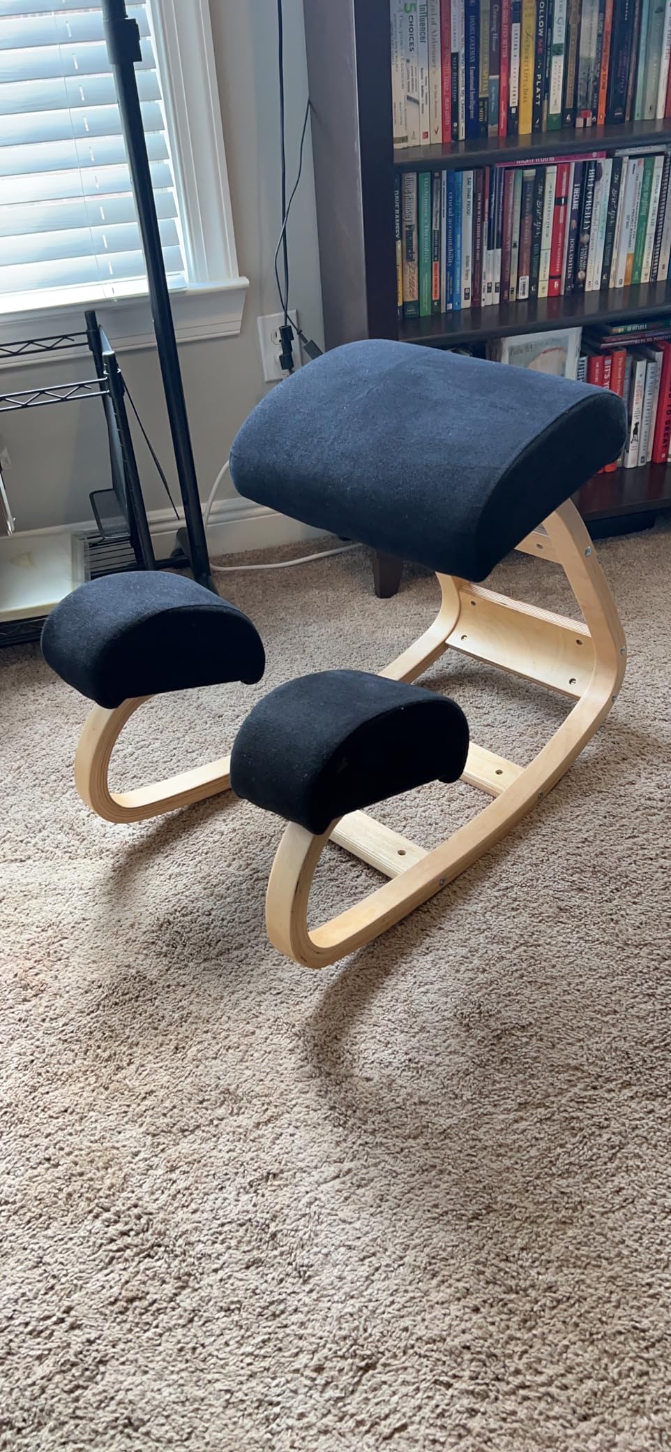 Luxton Memory Foam Ergonomic Kneeling Chair - Posture Support Comfortable Padded Office Desk Chair - Angled Rocking Stool & Balancing Seat - Natural Relief for Neck or Back Pain customer photo 1