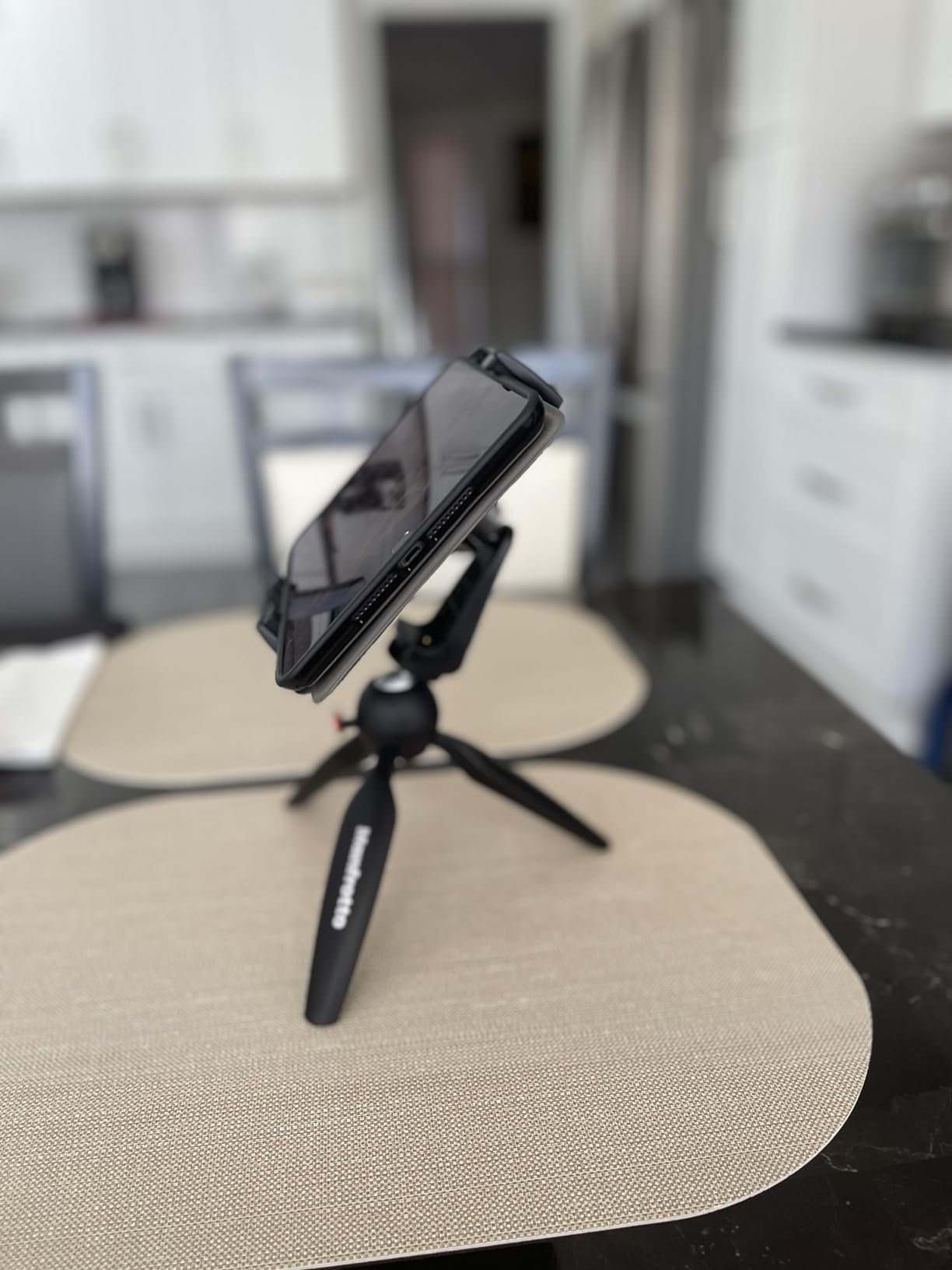 IPad Tripod Mount Adapter 360 Degree Rotatable Universal Tablet Clamp Holder for iPad Pro 12.9 11 10.5, iPad Air Mini, Surface Tab, Galaxy Tab and 3.5 to 13.5in Phone Tablet, for Tripod, Monopod customer photo 1