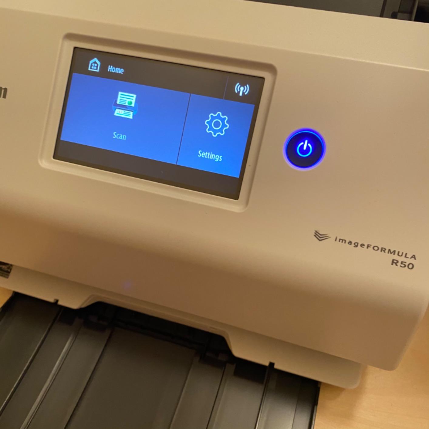 Canon imageFORMULA R50 Business Document Scanner for PC and Mac - Color Duplex Scanning - Connect with USB Cable or Wi-Fi Network - LCD Touchscreen - Auto Document Feeder - Easy Setup customer photo 1