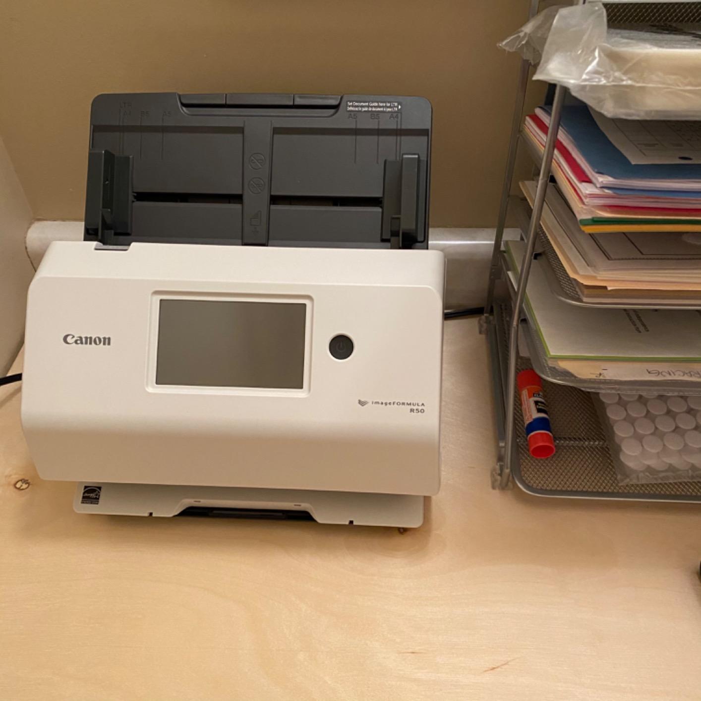 Canon imageFORMULA R50 Business Document Scanner for PC and Mac - Color Duplex Scanning - Connect with USB Cable or Wi-Fi Network - LCD Touchscreen - Auto Document Feeder - Easy Setup customer photo 2