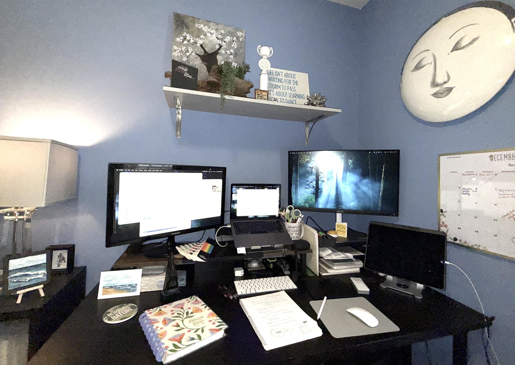 FLEXISPOT EN2 Bamboo Standing Desk with Clamp Power Strip, 55 x 28 Electric Stand Up Height Adjustable Desk customer photo 1