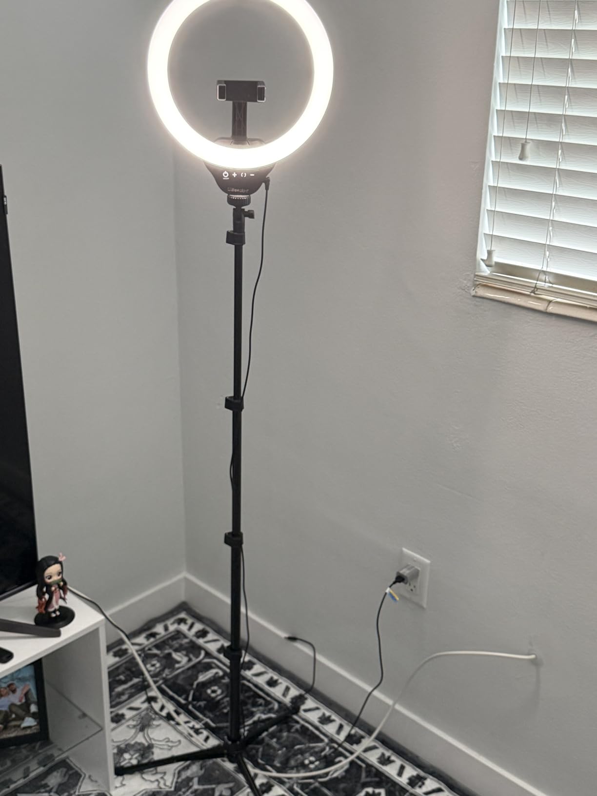 UBeesize 12'' LED Ring Light with 62'' Tripod Stand, Selfie Ring Light for Video Recording, Live Streaming, TikTok & YouTube, Compatible with iPhone & Android (Black) customer photo 2