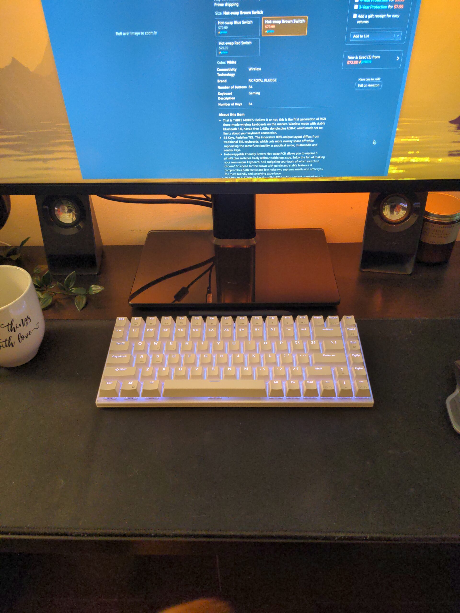 RK ROYAL KLUDGE RK84 Wireless RGB 75% Triple Mode BT5.0/2.4G/USB-C Hot Swappable Mechanical Keyboard, 84 Keys Wireless Gaming Keyboard w/High-Capacity Battery, Tactile Brown Switch customer photo 1