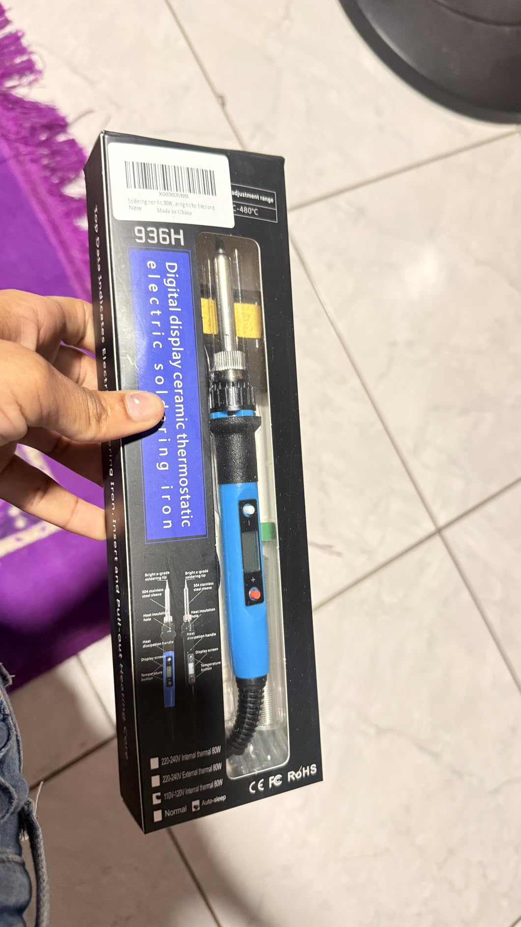 Soldering Iron Kit, 80W 110V Fast Heat up in 10s LCD Digital Adjustable Temperature Soldering Gun Thermostatic Soldering Kit for Electronic customer photo 1