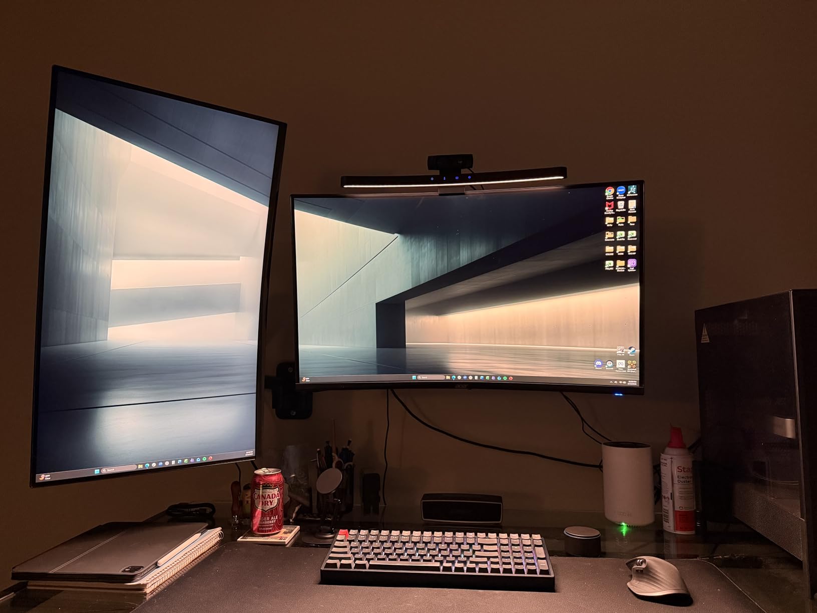 MOUNT PRO Dual Monitor Wall Mount for 13 to 32 Inch Computer Screens, Wall Monitor Arm for 2 Monitors, Each Holds Up to 19.8lbs, Full Motion Wall Monitor Mount with VESA 75x75/100x100 customer photo 1