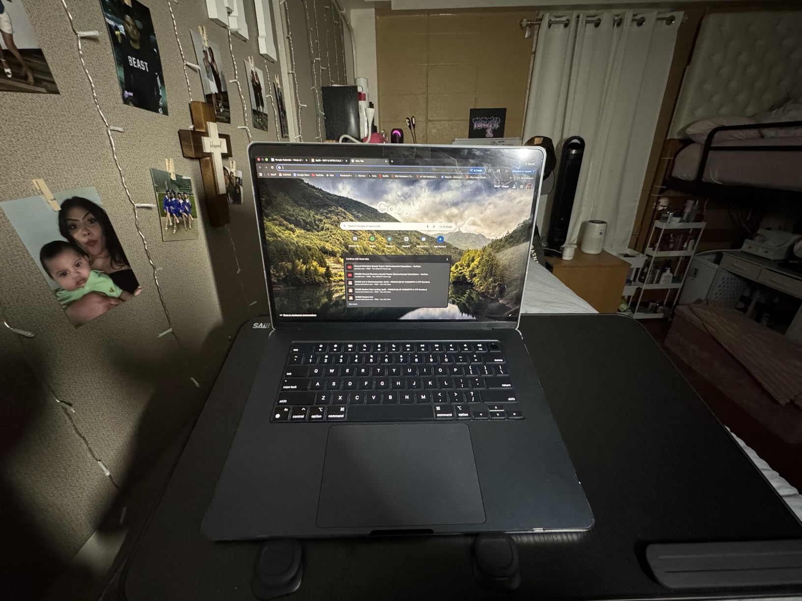 SAIJI Height & Angle Adjustable Laptop Stand for Bed, Lap Desk Bed Tray Table, Light Weight Foldable Portable Laptop Table for Couch Sofa Chair Floor Desk for Adults, Kids (52*30cm Black) customer photo 1