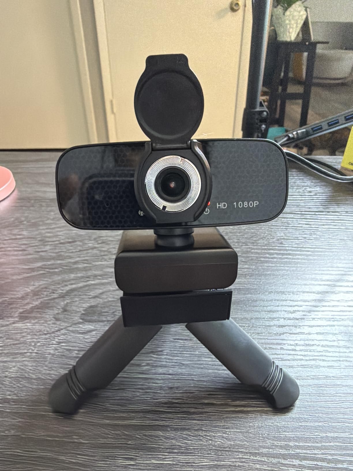 Tewiky Full HD Webcam with Built-in Microphone and Rotatable Tripod, 1080P Video and Wide Angle Camera, Privacy Cover, for Desktop PC or Laptop Computer customer photo 2
