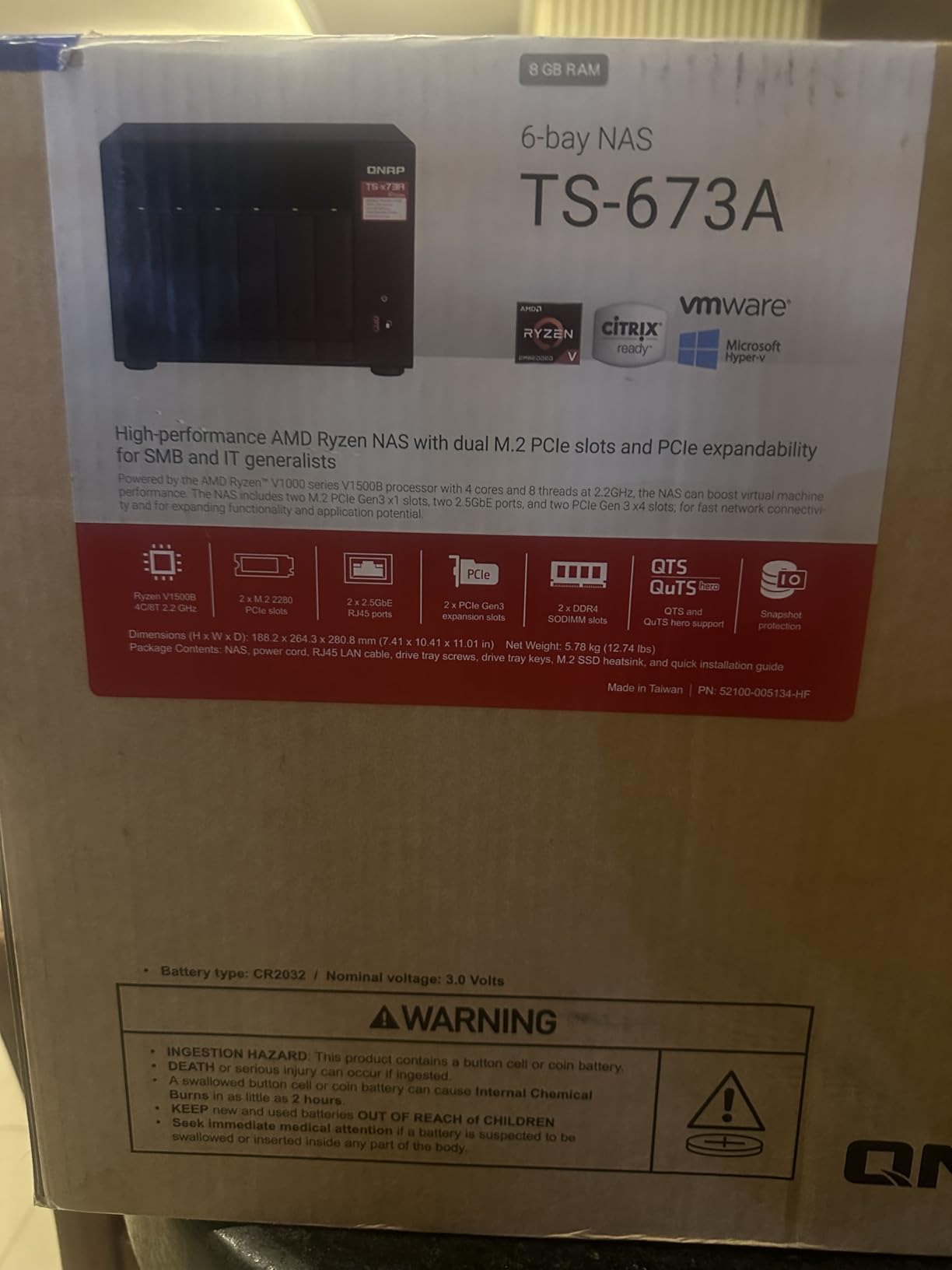 QNAP TS-673A-8G 6 Bay High-Performance NAS with 2 x 2.5GbE Ports and Two PCIe Gen3 Slots customer photo 1