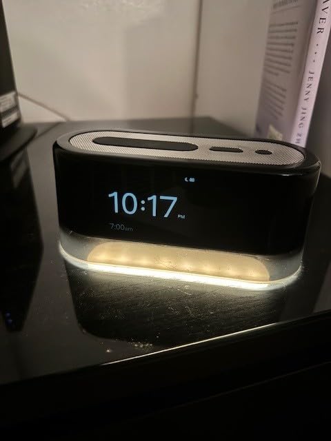 Loftie Alarm Clock with Sound Machine - Smart Alarm Clock with Light, White Noise, Bluetooth Speaker, Night Light Sound Machine, 100+ Sounds, Blackout Mode, No WiFi Mode, Optional Subscription - Black customer photo 2