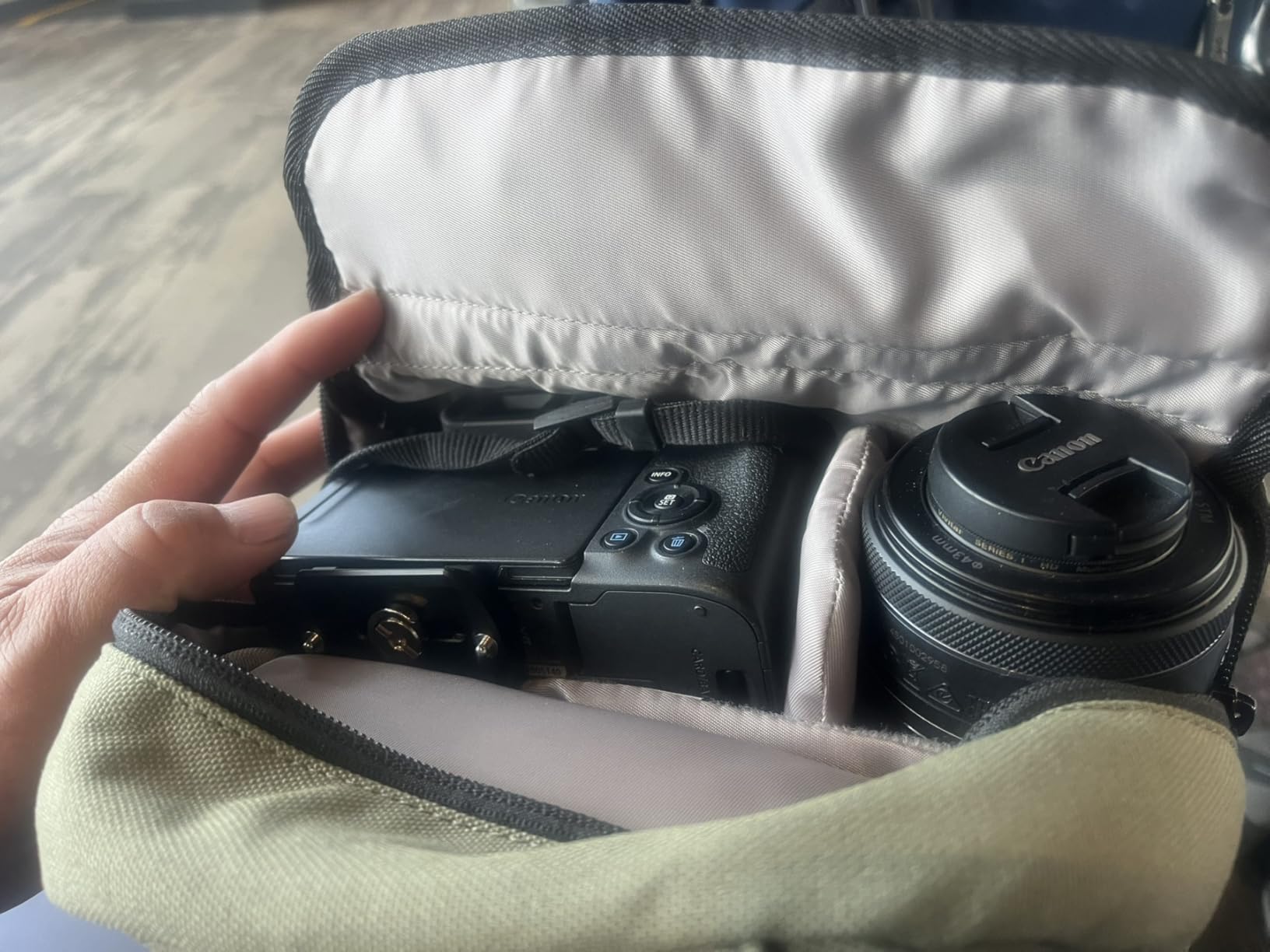 TULLIO Camera Bag Small, Crossbody Camera Bag Purse Waterproof Canvas Shoulder Photo Case Photography Sling Bag for Mirrorless or DSLR SLR customer photo 2