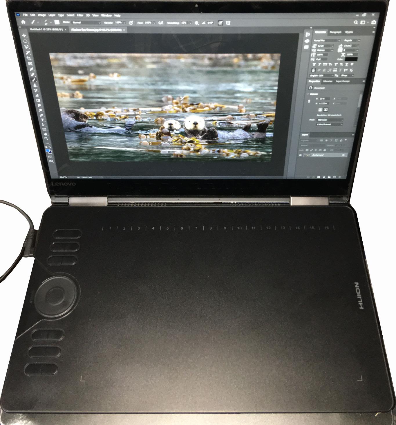 Inspiroy Keydial KD200 Wireless Drawing Tablet, Bluetooth Graphic Tablet with Keyboard Dial 5 Customized Express Keys Battery-Free Pen, 8.9x5.6inch Art Tablet Work with Windows, Mac, Android customer photo 1