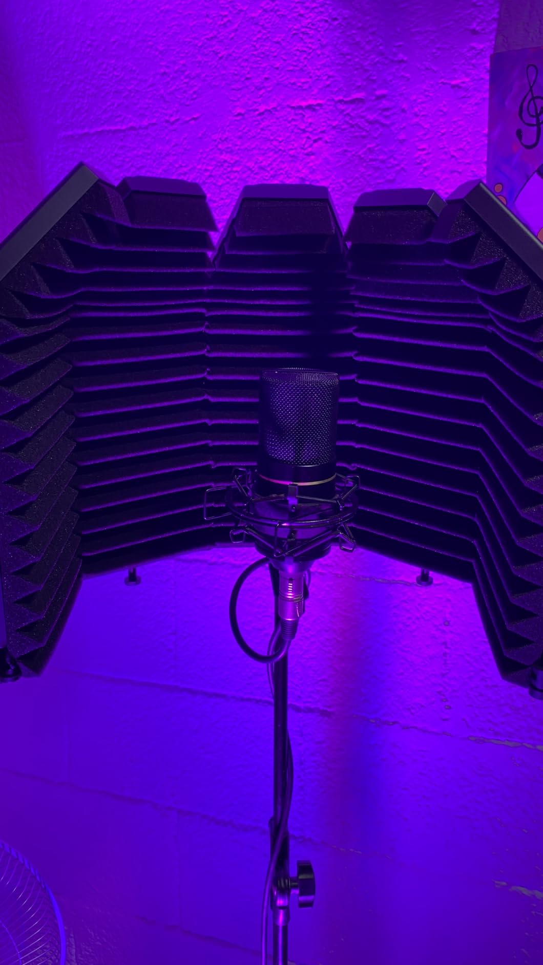 XTUGA Recording Microphone Isolation Shield, High Density Absorbent Foam 5 Panels to Filter Vocal, Top Enclosed Foldable Soundproof Cover for Condenser Studio Equipment MIS02 customer photo 2