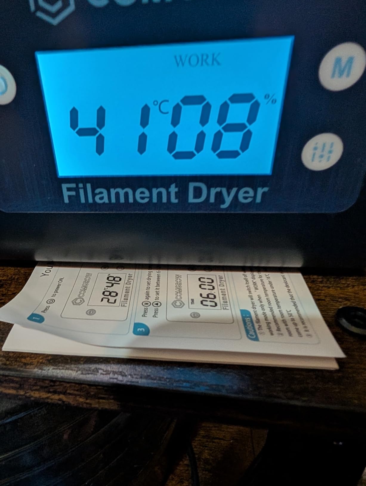 Comgrow 3D Printer Filament Dryer Box, Comgrow 3D Filament Storages, Keeping Filaments Dry During 3D Printing, Compatible with 1.75mm/2.85mm PLA ABS Material, Filament Dehydrator, Spool Holder customer photo 2